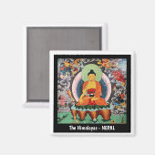 Shakyamuni Buddha Malerei, Himalaya - Nepal Magnet (Vorderseite/Rückseite)