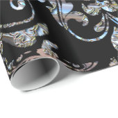 Shalliveye VX Barock Damask Glossy Elegante Geschenkpapier (Rolleneckpunkt)
