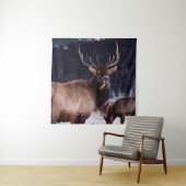 SHALLOW FOCUS FOTO BROWN DEER WANDTEPPICH (Beispiel)