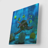 Shallow Waters Aquatic Quadratische Wanduhr (Winkel)