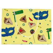 Shaloch Manot - Personalisiert gelb Große Geschenktüte (Rückseite)