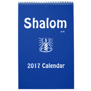 Shalom 2017 Blue Light Candle Calendar Single Kalender