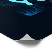 Shalom auf blauem Fraktal Poster (Ecke)