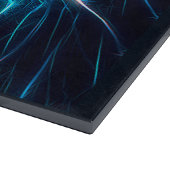 Shalom auf blauem Fraktal Schneidebrett (Ecke)