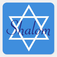 Shalom-Aufkleber für den blauen jüdischen Platz