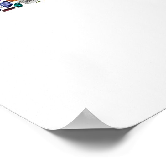 Shalom aus Edelsteinen in allen Farben Poster (Ecke)