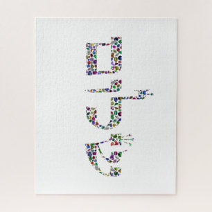 Shalom aus Edelsteinen in allen Farben Puzzle