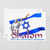 SHALOM betet für den Frieden in Jerusalem Postkarte (Vorne/Hinten)