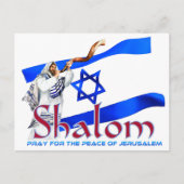 SHALOM betet für den Frieden in Jerusalem Postkarte (Vorderseite)