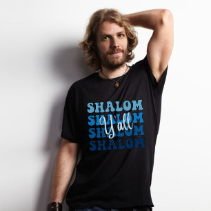 Shalom Blau und Weißer Jüdischer Spaß T-Shirt