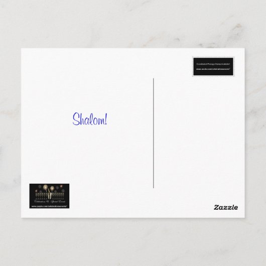 Shalom! Blue & Gold Postkarte (Rückseite)