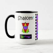 Shalom-Blume über Star of David Tasse (Links)