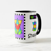 Shalom-Blume über Star of David Tasse (VorderseiteRechts)
