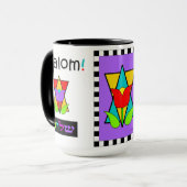 Shalom-Blume über Star of David Tasse (Vorderseite Links)