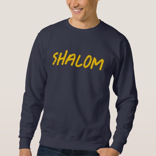 Shalom Bold bedrücktes jüdisches Sweatshirt (Vorderseite)