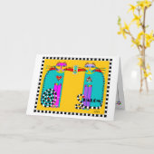 Shalom cat Schwanzes Karte (Gelbe Blume)