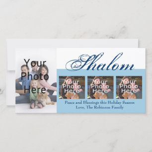 Shalom Custom Hanukkah Foto Cards Feiertagskarte