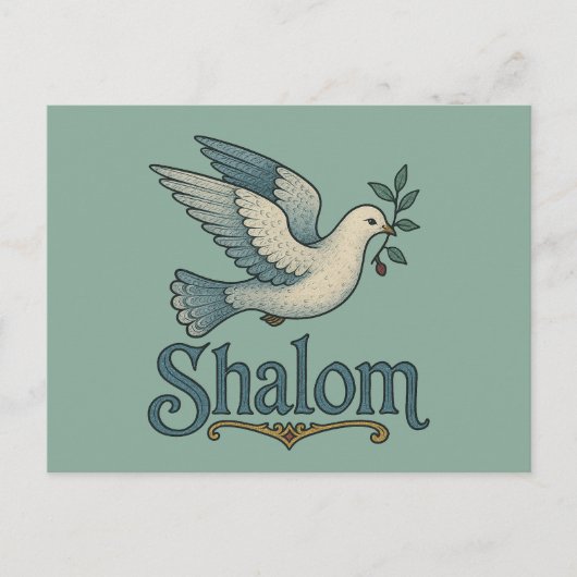 Shalom Dove Peace Earth Postkarte (Vorderseite)