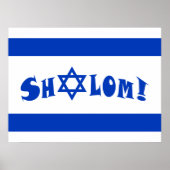 Shalom-Flagge Israels Poster (Vorne)