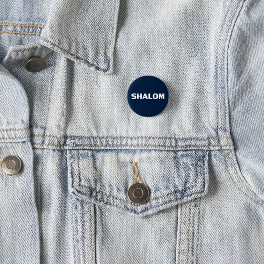 Shalom, Friede, Marineblau, modern, einfach Button (Beispiel)