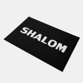 Shalom, Friede, Schwarz und Weiß, modern Fußmatte (Schrägansicht)