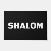 Shalom, Friede, Schwarz und Weiß, modern Fußmatte (Vorderseite)