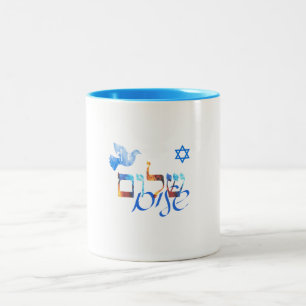 Shalom - Frieden Zweifarbige Tasse