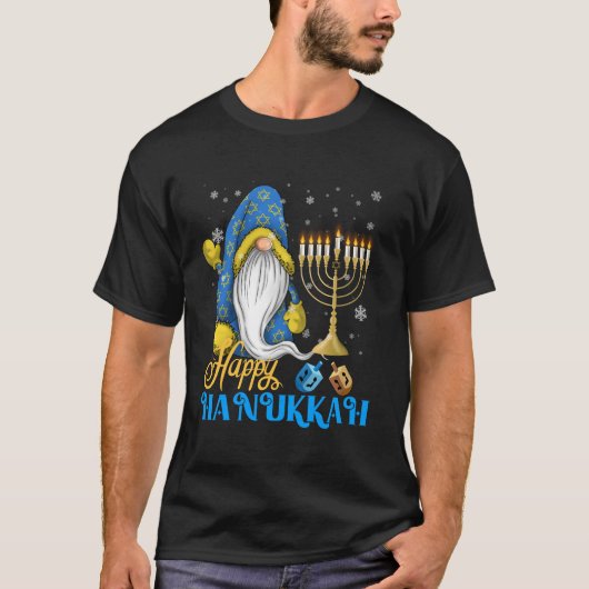 Shalom Gnome Happy Hanukkah Chanukah T-Shirt (Vorderseite)