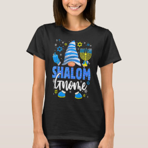 Shalom Gnome Menorah Dreidel Hanukka Chanukah Jude T-Shirt
