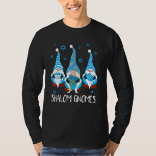 Shalom Gnomes Happy Chanukah Menorah Hanukkah Jewi T-Shirt