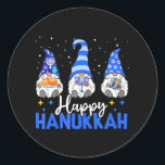 Shalom Gnomes Menorah Dreidel Hanukkah Chanukah Runder Aufkleber<br><div class="desc">Shalom Gnomes Menorah Dreidel Hanukkah Chanukah</div>