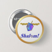 Shalom Hanukkah Button (Vorne & Hinten)