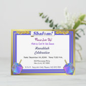 Shalom Hanukkah Einladungen (Stehend Vorderseite)