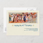 Shalom in Pesach.Fine Art Pessach Postkarte (Vorne/Hinten)