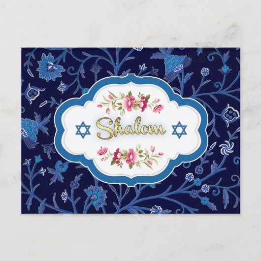 Shalom in Pesach. Happy Passover Postkarte (Vorderseite)
