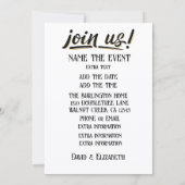 SHALOM INVITATION EINLADUNG (Rückseite)