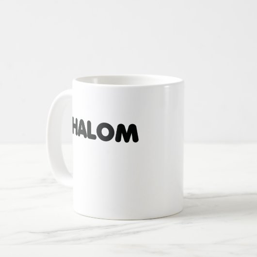 Shalom Kaffeetasse (Vorderseite Links)