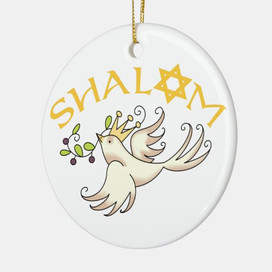 Shalom Keramik Ornament (Links)