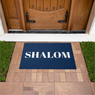 Shalom Marine blau und weiß elegant modern Fußmatte