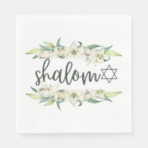 Shalom (mit Lilies und Stern von David)
