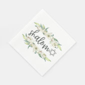 Shalom (mit Lilies und Stern von David) Serviette (Ecke)