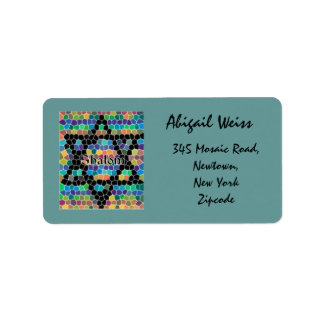 Shalom Mosaic-Star von David Adressaufkleber