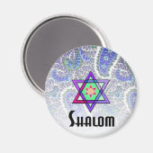 Shalom Paisley blue Magnet (Vorderseite/Rückseite)