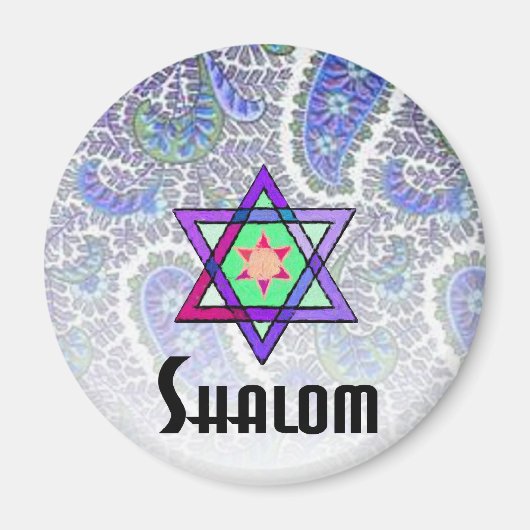 Shalom Paisley blue Magnet (Vorne)