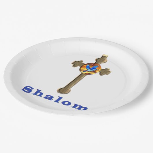 Shalom Pappteller (Schrägansicht)