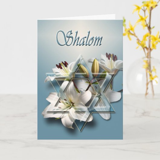 Shalom - Passover card with Star of David Karte (Gelbe Blume)