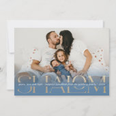 Shalom Peace Liebe Light Modern Hanukkah Foto Card Einladung (Vorderseite)