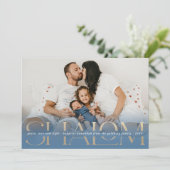 Shalom Peace Liebe Light Modern Hanukkah Foto Card Einladung (Stehend Vorderseite)