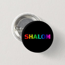 Shalom, Peace, Pride Lgbt Lgbtq Gay Rainbow schwar Button