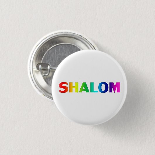 Shalom, Peace, Pride Lgbtq Gay Rainbow Farben Button (Vorne & Hinten)
